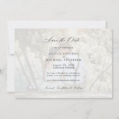 Eenvoudige fotobekleding elegant script bruiloft save the date (Achterkant)