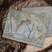 Eenvoudige fotobekleding elegant script bruiloft save the date