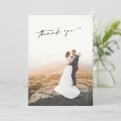 Eenvoudige Fotobruiloft Bedankkaart (Staand voorkant)