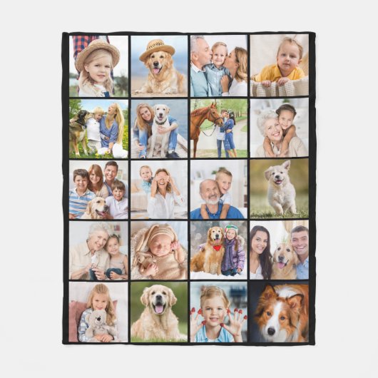Eenvoudige Fotocollage 20 Afbeelding Aangepaste Sc Fleece Deken (Voorkant)