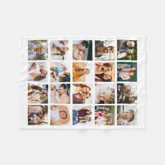Eenvoudige Fotocollage 20 Afbeelding Gepersonalise Fleece Deken (Voorkant (Horizontaal))
