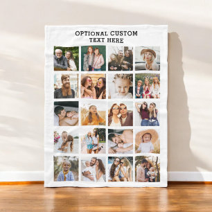 Eenvoudige Fotocollage 20 Afbeelding Gepersonalise Fleece Deken