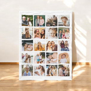 Eenvoudige Fotocollage 20 Afbeelding Gepersonalise Fleece Deken
