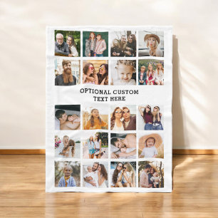 Eenvoudige Fotocollage 20 Afbeelding Gepersonalise Fleece Deken