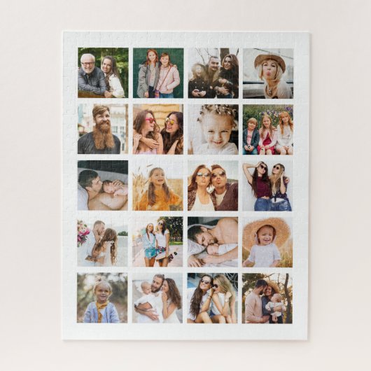 Eenvoudige Fotocollage 20 Afbeelding Gepersonalise Legpuzzel (Verticaal)