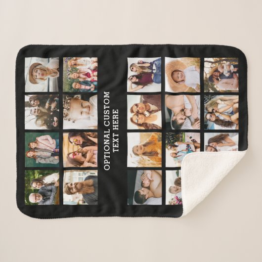 Eenvoudige Fotocollage 20 Afbeelding Gepersonalise Sherpa Deken (Voorkant (horizontaal))