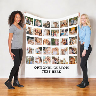 Eenvoudige Fotocollage 30 Afbeelding Gepersonalise Fleece Deken