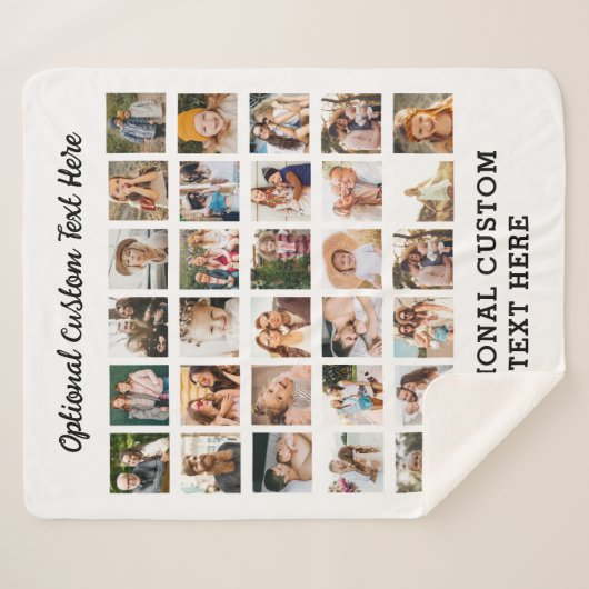 Eenvoudige Fotocollage 30 Afbeelding Gepersonalise Sherpa Deken (Voorkant (horizontaal))