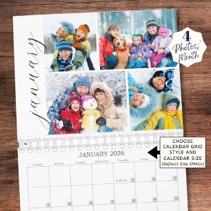 Eenvoudige Fotocollage 4 Per Maand Script Agenda Kalender