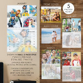Eenvoudige fotocollage 5 per maand aangepast kalender