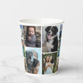 Eenvoudige fotocollage 7 foto's herhaald papieren bekers (Links)