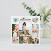 Eenvoudige fotocollage aankondiging zwangerschap (Staand voorkant)