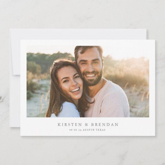 Eenvoudige fotocollage bruiloft save the date (Voorkant)