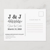 Eenvoudige fotocollage datums Opslaan van de datum Briefkaart (Achterkant)