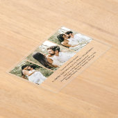 Eenvoudige fotocollage Elegante bruiloft Acryl Uitnodigingen (Laagn)