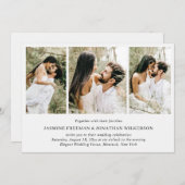 Eenvoudige fotocollage Elegante bruiloft Kaart (Voorkant / Achterkant)