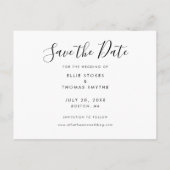 Eenvoudige Fotocollage Elegante Script Bewaar De D Aankondigingskaart (Achterkant)