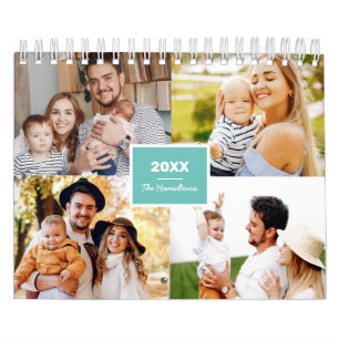 Eenvoudige fotocollage familie 2022 kalender
