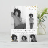 Eenvoudige fotocollage Faux Gold afstudeerfeest Kaart (Staand voorkant)