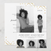 Eenvoudige fotocollage Faux Gold afstudeerfeest Kaart (Voorkant / Achterkant)