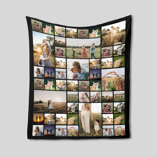 Eenvoudige fotocollage fleece deken