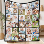 Eenvoudige Fotocollage Gepersonaliseerd 30 Afbeeld Fleece Deken