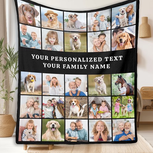Eenvoudige Fotocollage Gepersonaliseerde 25 Afbeel Fleece Deken