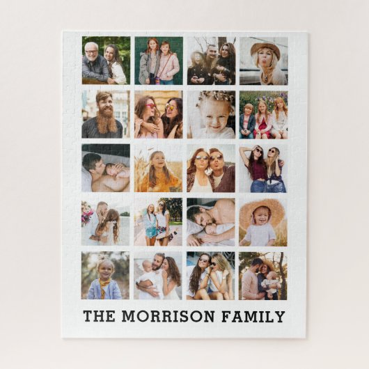 Eenvoudige Fotocollage Gepersonaliseerde Instagram Legpuzzel (Verticaal)