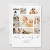 Eenvoudige fotocollage Introductie van pasgeboren  Bedankkaart (Voorkant)