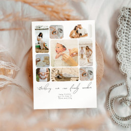 Eenvoudige fotocollage Introductie van pasgeboren  Bedankkaart