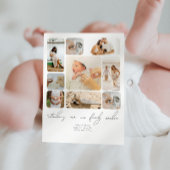 Eenvoudige fotocollage Introductie van pasgeboren  Bedankkaart