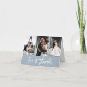 Eenvoudige fotocollage Love Bedankt Dusty Blue (Voorkant)