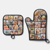 Eenvoudige fotocollage Mitt 14 Potholder 16 Ovenwant & Pannenlap Set (Voorkant)