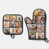 Eenvoudige fotocollage Mitt 7 Potholder 9 Ovenwant & Pannenlap Set (Voorkant)