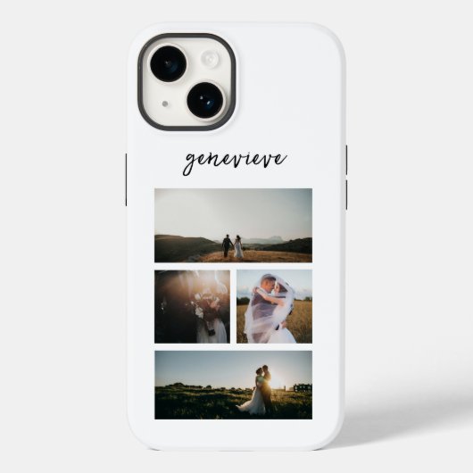 Eenvoudige fotocollage Modern Case-Mate iPhone Case (Achterkant)