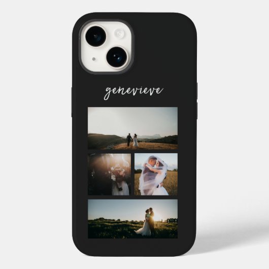 Eenvoudige fotocollage Modern Case-Mate iPhone Case (Achterkant)