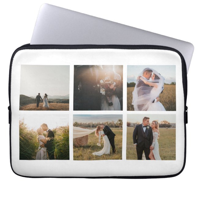 Eenvoudige fotocollage Modern Laptop Sleeve (Voorkant)