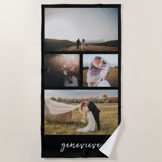 Eenvoudige fotocollage Modern Strandlaken (Voorkant)