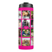 Eenvoudige fotocollage monogrammed aandenken hot p thermosbeker (Voorkant)