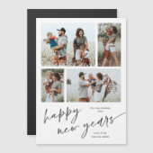 Eenvoudige fotocollage Script Happy New Years Magn (Voorkant / Achterkant)