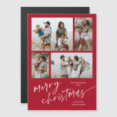 Eenvoudige fotocollage Script Merry Christmas Magn (Voorkant / Achterkant)