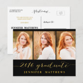 Eenvoudige fotocollage | Uitnodiging voor afstudee (Voorkant / Achterkant)