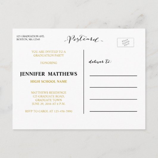 Eenvoudige fotocollage | Uitnodiging voor afstudee (Achterkant)