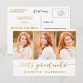 Eenvoudige fotocollage | Uitnodiging voor afstudee Briefkaart (Voorkant / Achterkant)