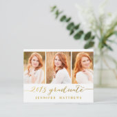 Eenvoudige fotocollage | Uitnodiging voor afstudee Briefkaart (Staand voorkant)