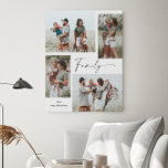 Eenvoudige fotocollage zwart-wit familie imitatie canvas print<br><div class="desc">Eenvoudige Fotocollage Zwart-wit Familie Faux Canvas Print. Klik op de bewerkingsknop om uw foto's en tekst aan te passen.</div>