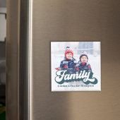 Eenvoudige fotofamilie retro typografie magneet
