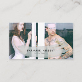 Eenvoudige Fotograaf Grey Brush Stroke Visitekaart Visitekaartje