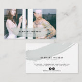 Eenvoudige Fotograaf Grey Brush Stroke Visitekaart Visitekaartje (Voorkant / Achterkant)