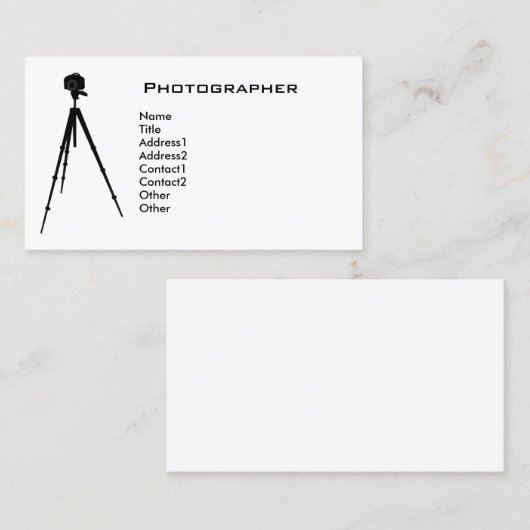 Eenvoudige fotograaf visitekaartje (Voorkant / Achterkant)